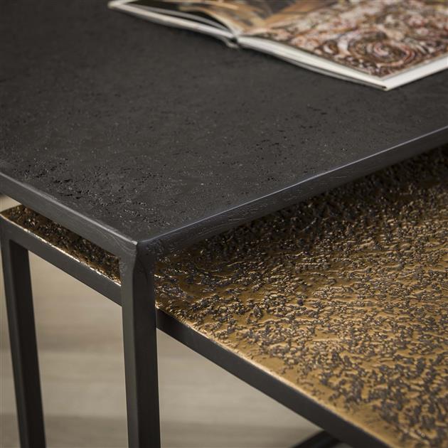 Modera - Salontafel set-2 rechthoek iron metallic - Grijs