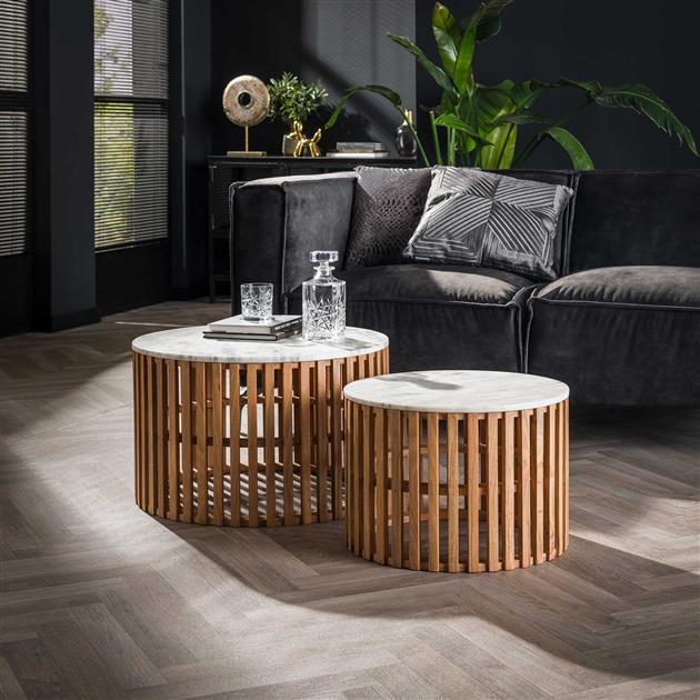 Modera - Salontafel set-2  sunset - Wit marmer