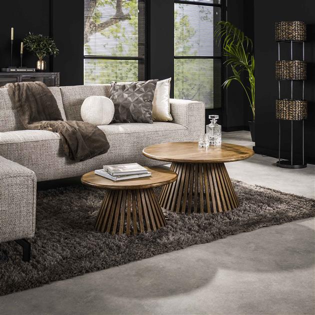 Modera - Salontafel set-2 tweak conisch - Massief mango zandkleur