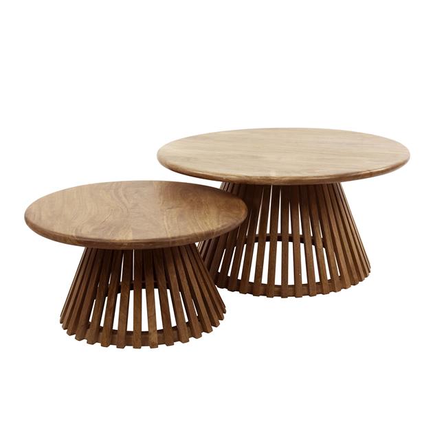 Modera - Salontafel set-2 tweak conisch - Massief mango zandkleur