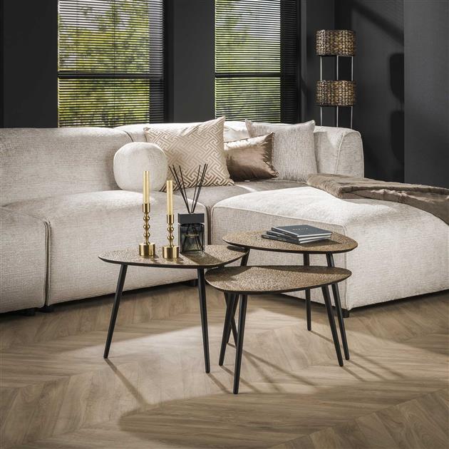 Modera - Salontafel set-3 driehoekig metallic - Brons antiek