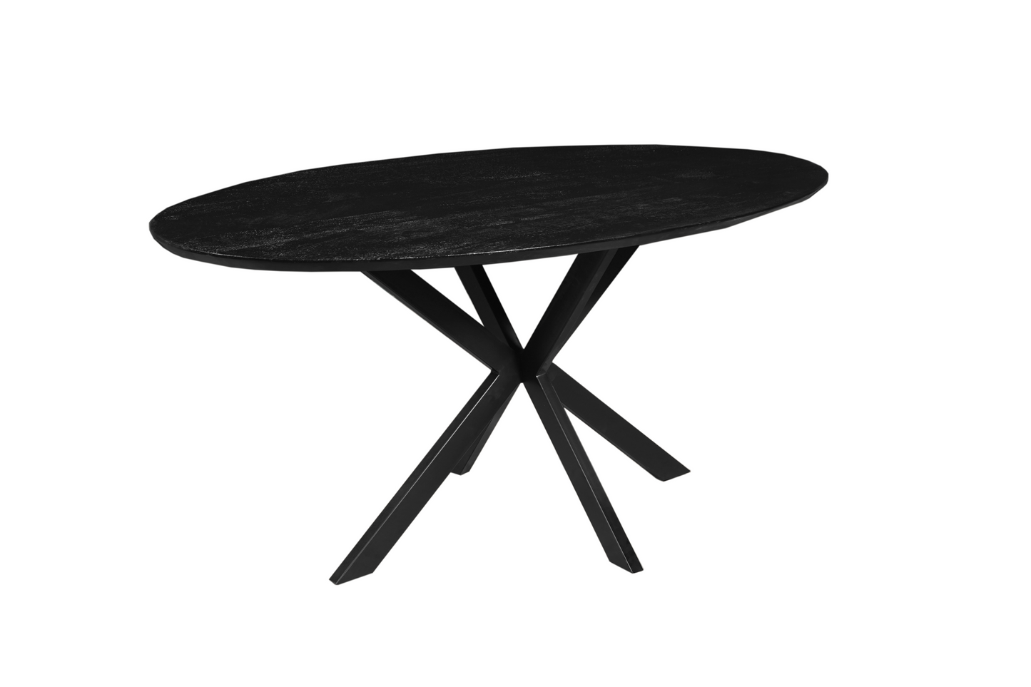 Mangohouten Eettafel Ovaal Julia 260x120 cm Zwart (2,5 cm)