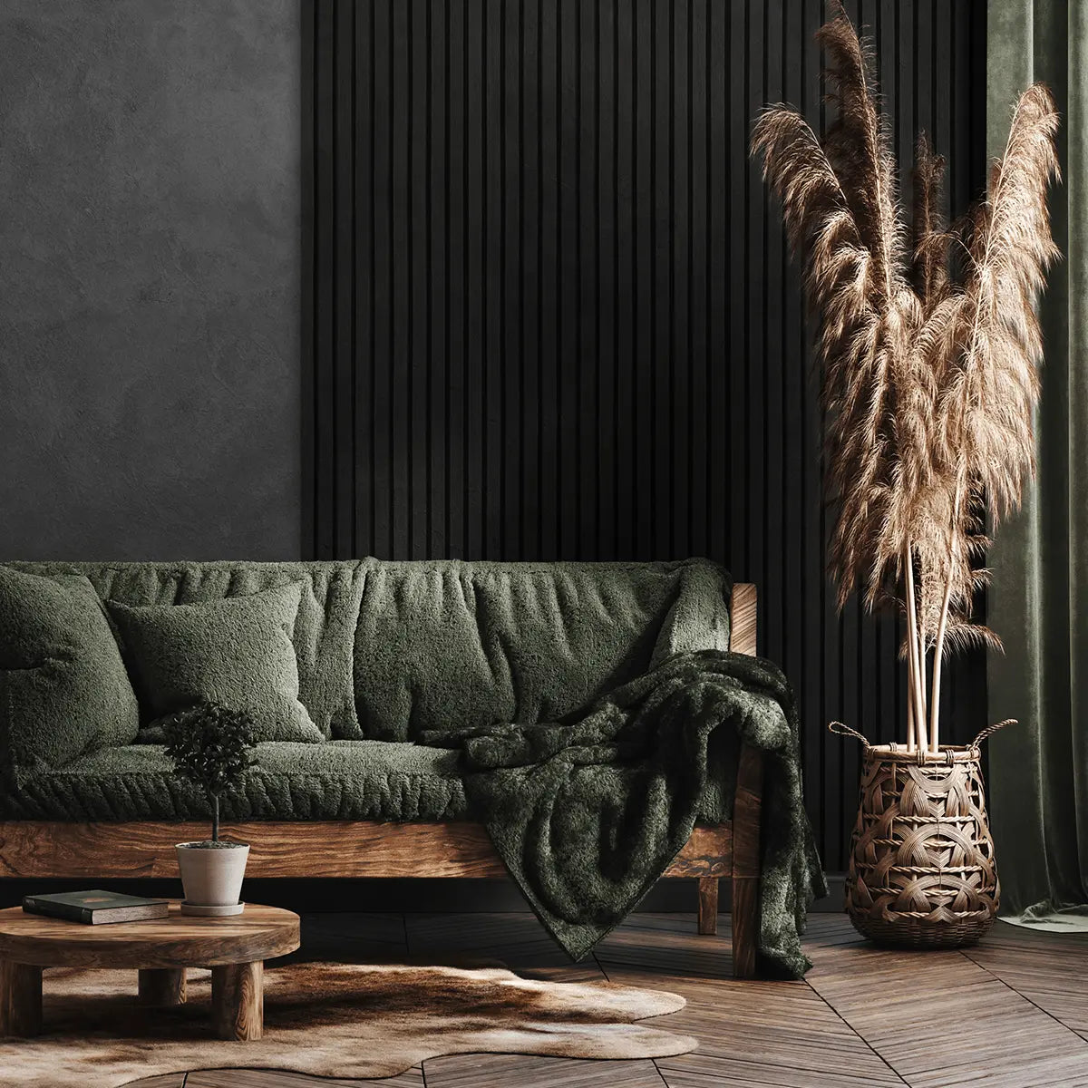 AkuPanel Zwart Eiken-Hout | 270cm x 60cm | 3-zijdig écht houtfineer