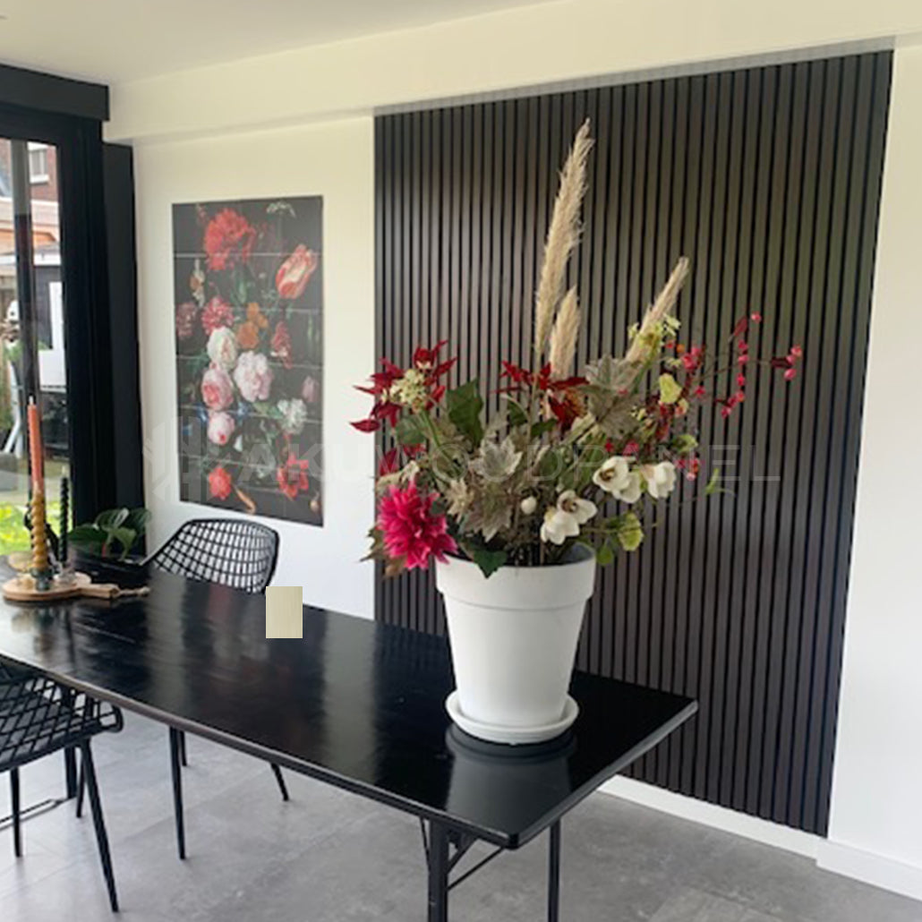 AkuPanel Zwart Eiken-Hout | 270cm x 60cm | 3-zijdig écht houtfineer